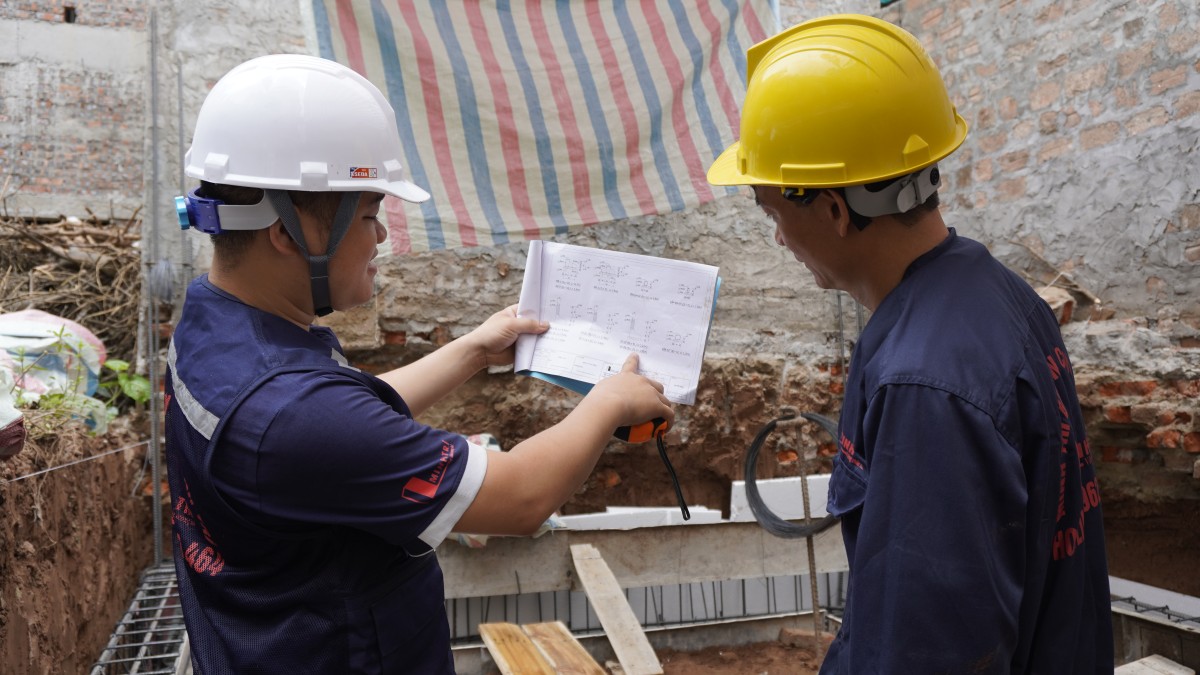 Giám sát phần móng công trình theo bản vẽ thiết kế