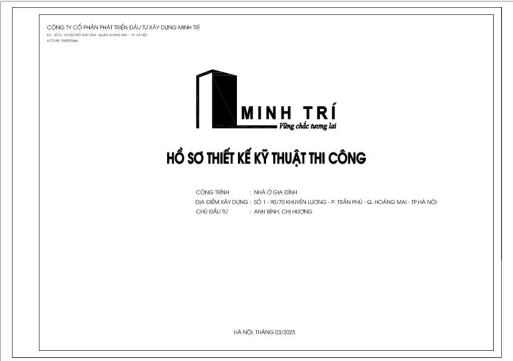 Bìa bản vẽ thiết kế kiến trúc
