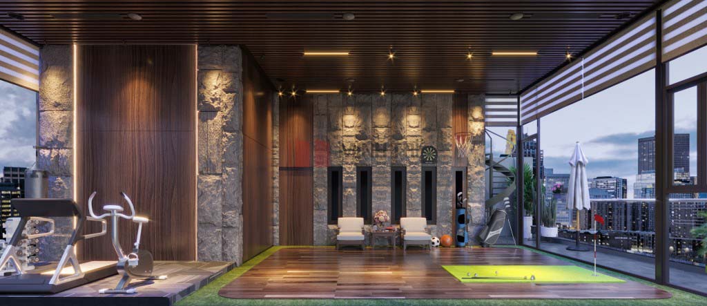 Phối cảnh nội thất phòng tập Golf view 1